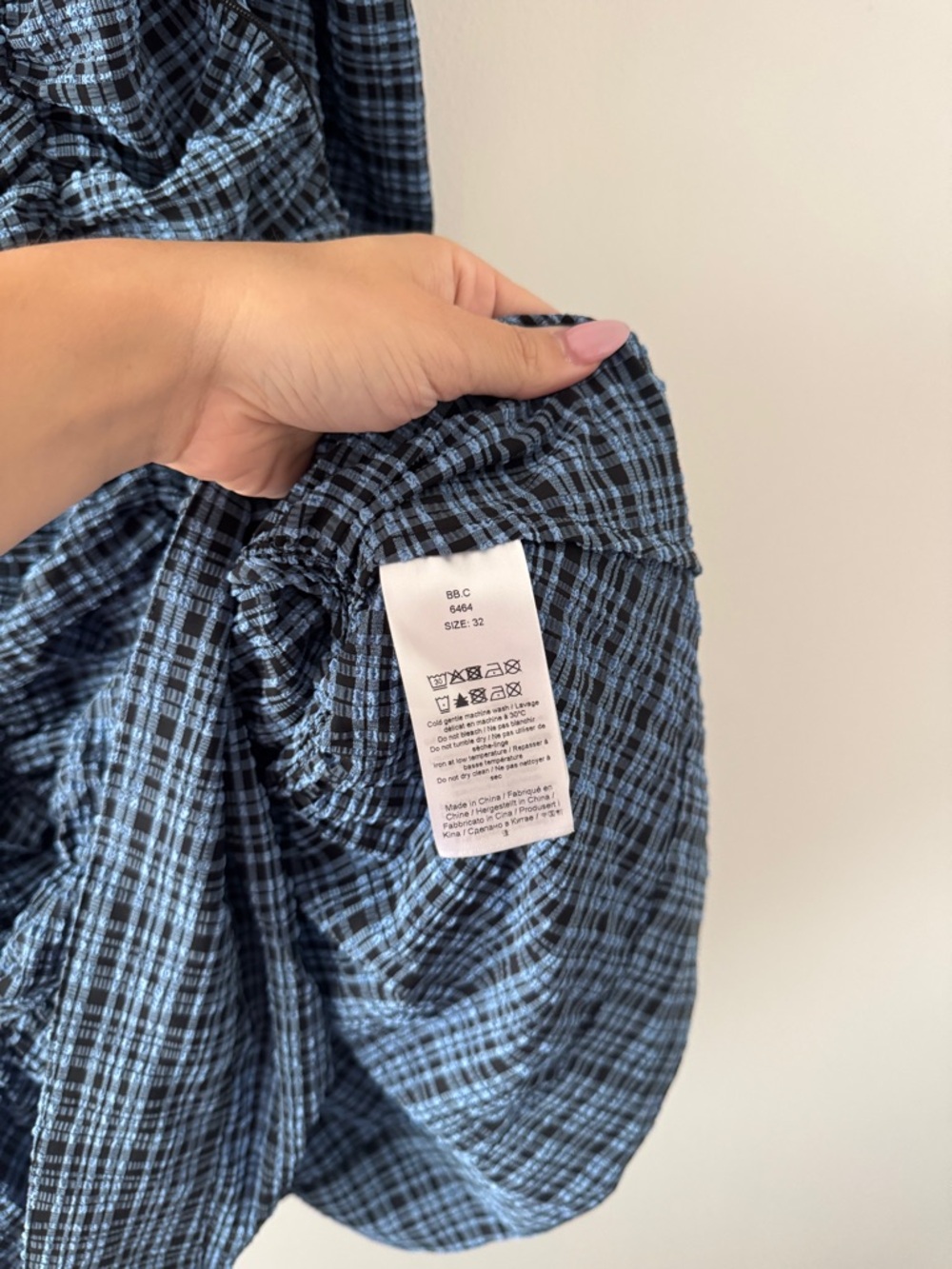 GANNI Ruched Check Mini Dress 32 - Picture 6 of 7
